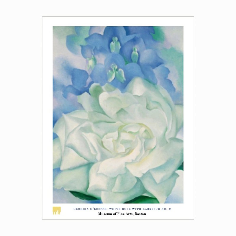 [Original Poster] Georgia O'Keeffe: White Roses and Delphiniums - โปสเตอร์ - กระดาษ 