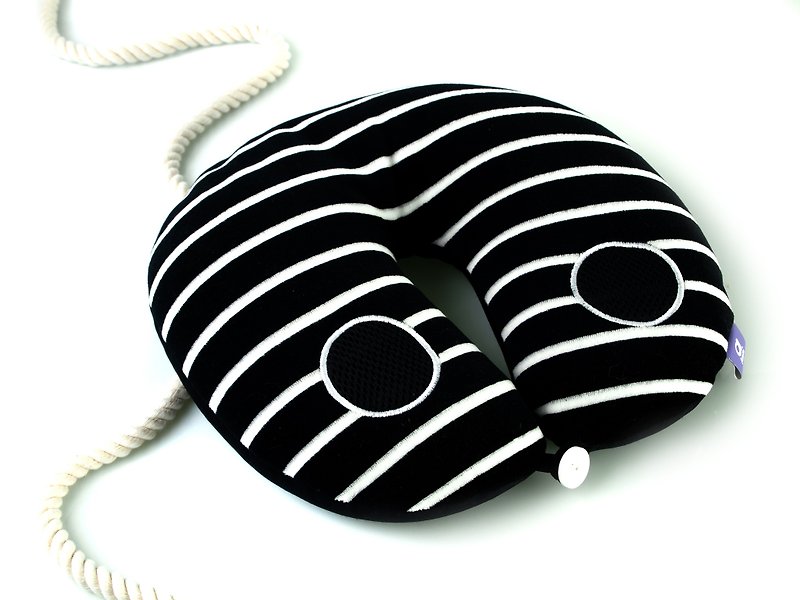 Voyage Travel neck cushion - Black & White  - Pillows & Cushions - Polyester Black