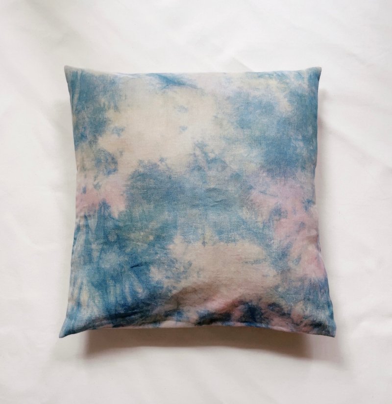 日本製 手染め Cushion Cover Coloring クッション Indigo dyed 藍染 泥染 Shibori 絞り染め cotton linen - 枕頭/抱枕 - 棉．麻 藍色