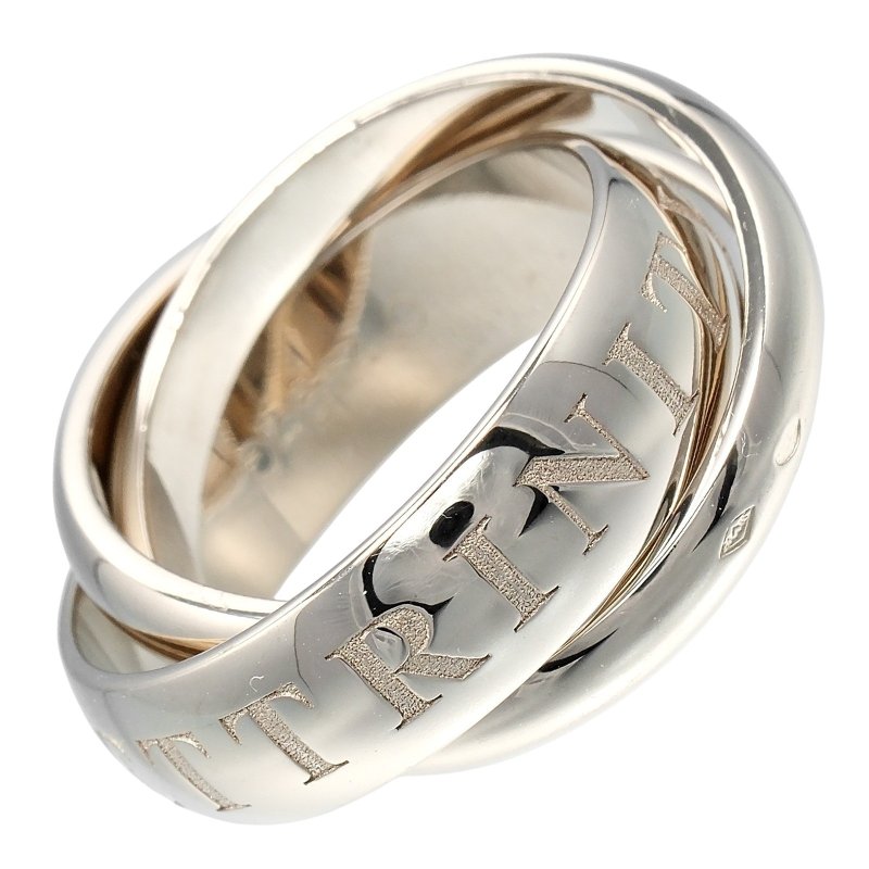 【日本直送】カルティエ リング トリニティ 1998年クリスマス限定 8号 指輪 K18WG ホワイトゴールド 約10.5g CARTIER【中古】Aランク - 戒指 - 貴金屬 銀色