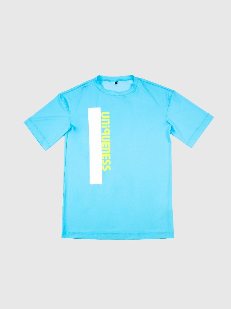 字母T-藍 - 女 T 恤 - 聚酯纖維 藍色
