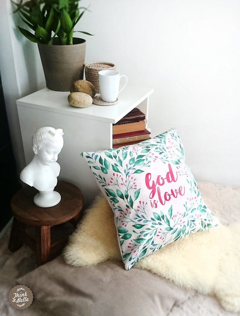 God is Love 45X45cm Pillowcase / Christmas Gift - Pillows & Cushions - Cotton & Hemp Multicolor