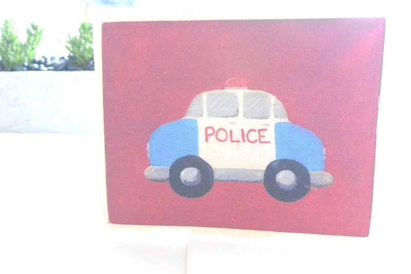 Hand-feel cloth card-Universal card-Police car - การ์ด/โปสการ์ด - กระดาษ สีแดง
