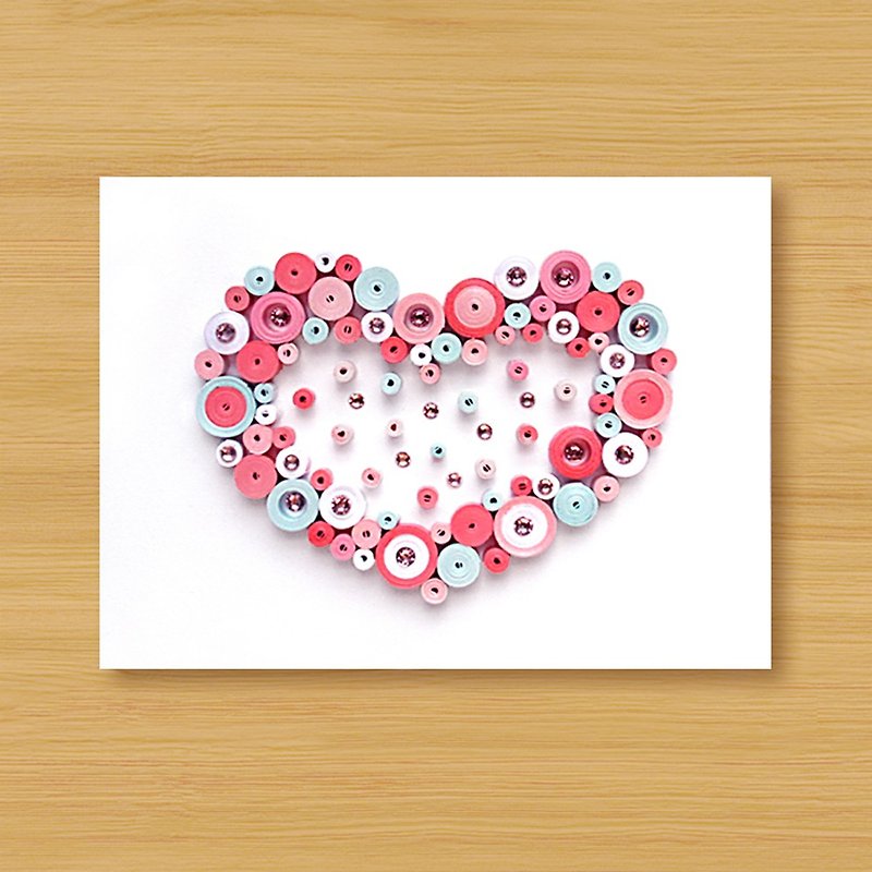 (2 styles to choose from) Handmade rolled paper card_ Sweet Love’s Bubble- Valentine’s Card - การ์ด/โปสการ์ด - กระดาษ สีน้ำเงิน
