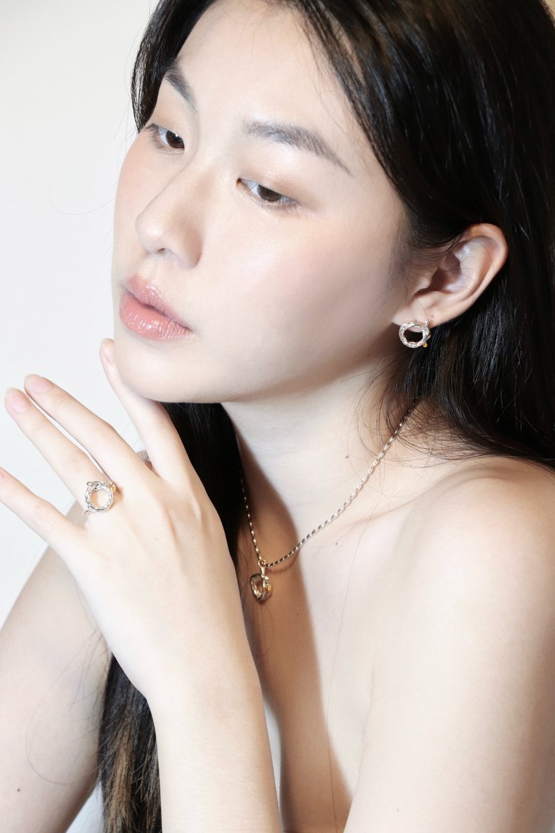class a 不對稱經典 純銀耳環 earrings - 耳環/耳夾/耳骨夾 - 純銀 銀色