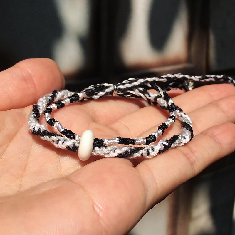【Lost and find】Tibetan Blessing Black and White Turquoise Bracelet