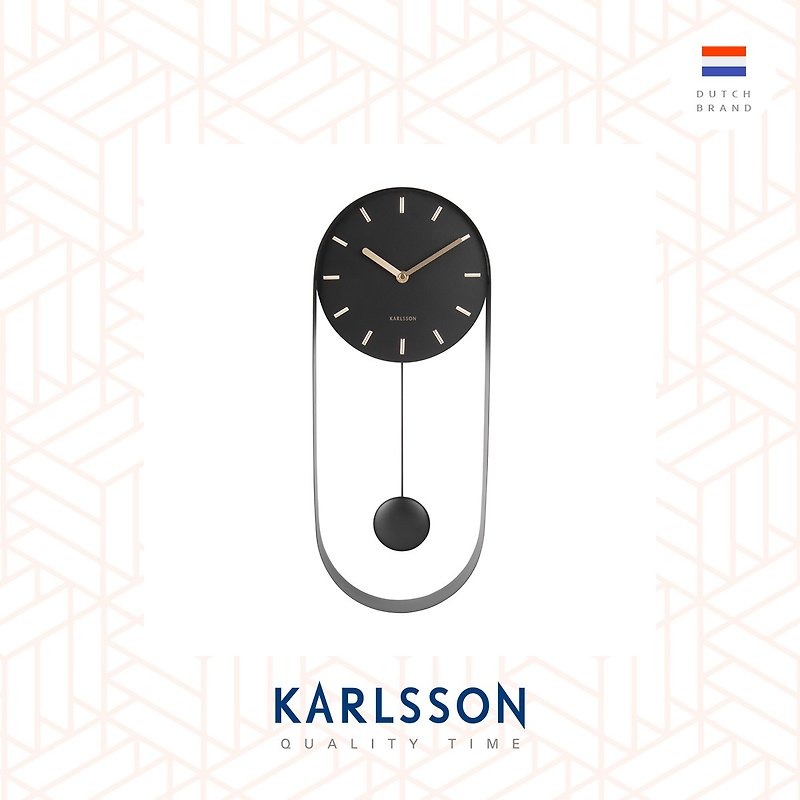 Karlsson, 50cm Wall clock Pendulum Charm steel black - นาฬิกา - โลหะ สีดำ