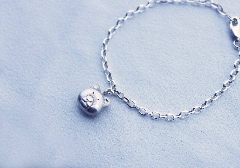 Small animal bracelet sterling silver bear Shiba Inu - Bracelets - Sterling Silver Silver