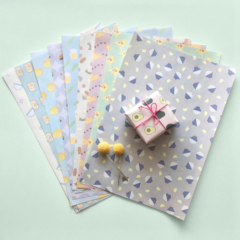 10 food design papers (A4) - Gift Wrapping & Boxes - Paper Multicolor