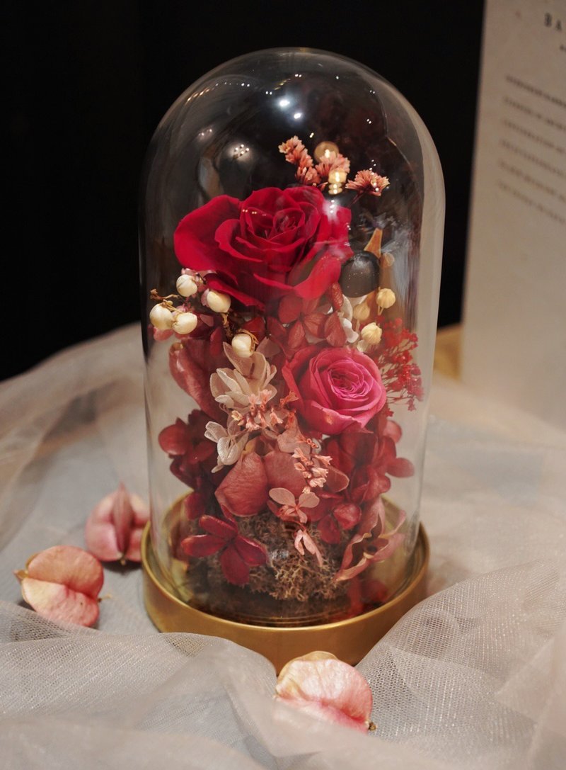 See flowers on the Mosque, immortal flower bell jar| - ช่อดอกไม้แห้ง - พืช/ดอกไม้ สีแดง