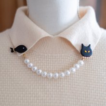 ハンドメイド　ブローチ　⭐️1  淡水パール　ラリマー　キャッツアイ 楽天市場】【送料無料】ブローチ リーフ 合成キャッツアイ