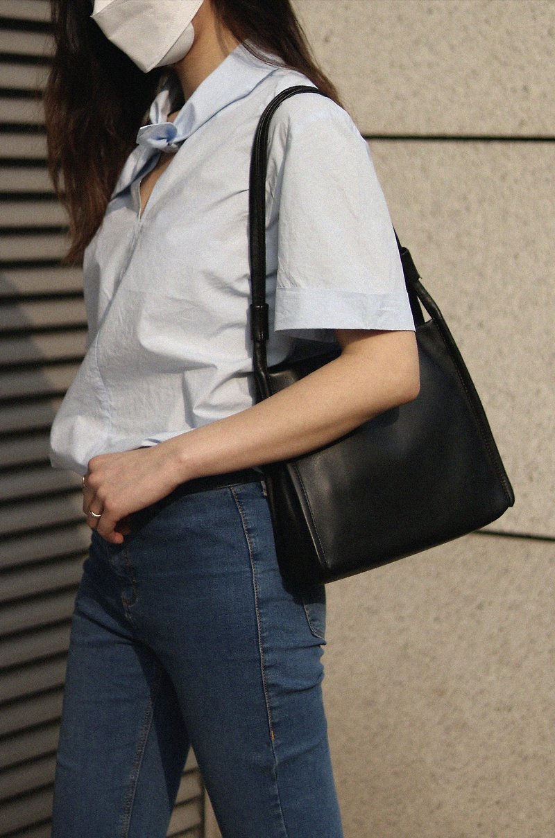 Original Design Sheepskin Double Strap Side Backpack Ivory - Messenger Bags & Sling Bags - Genuine Leather 