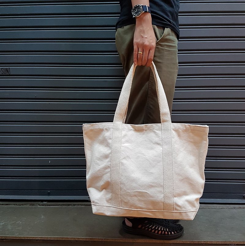 New Simply White Canvas Tote Bag no.04 / Shopping Bag / Market Bag / Tool Bag - Handbags & Totes - Cotton & Hemp White