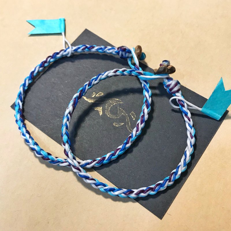 Customized hand rope subscript area - Bracelets - Wax Blue