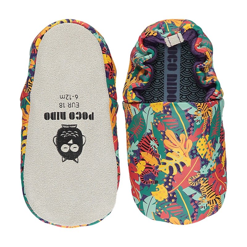 Poco Nido (UK) Baby/BB Shoe/Kids learning Shoe - Tiger Green - รองเท้าเด็ก - ผ้าฝ้าย/ผ้าลินิน 