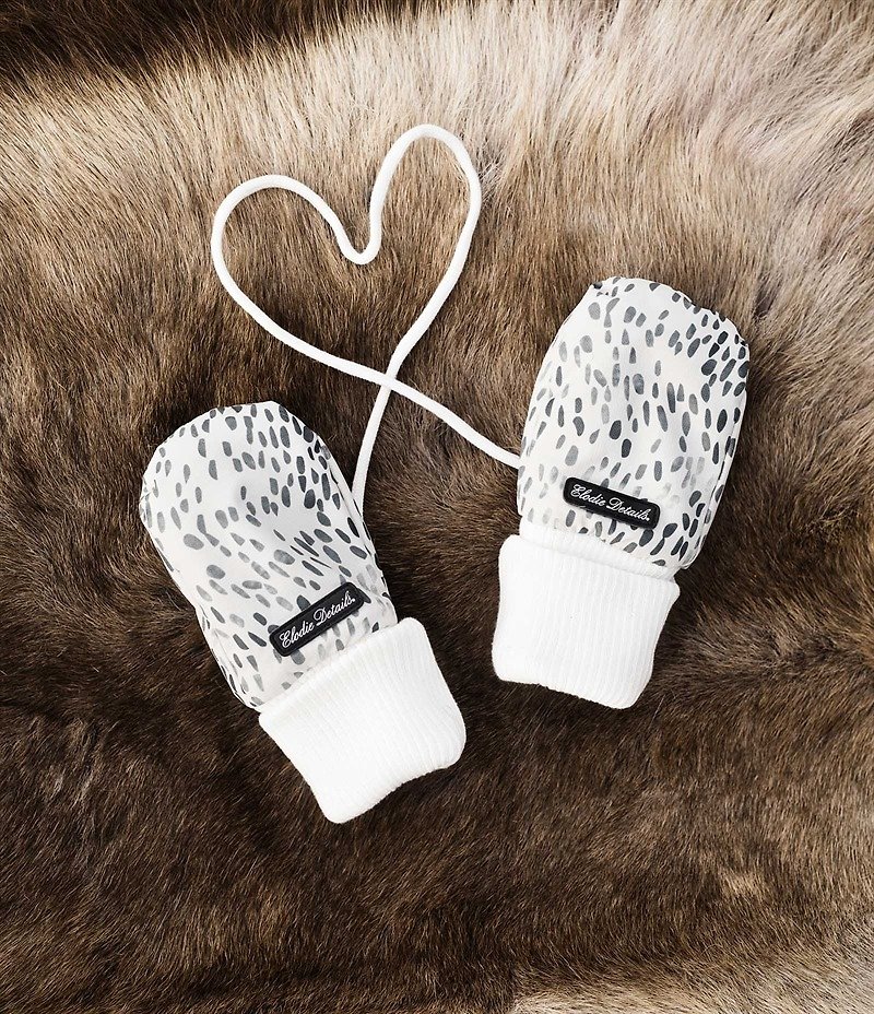 Wind and Waterproof Baby Warm Gloves Dots of Fauna - ถุงมือ - เส้นใยสังเคราะห์ ขาว