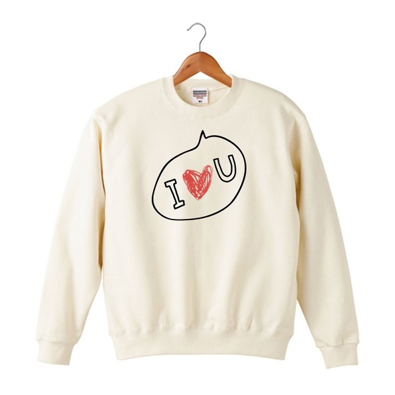 I Love U sweatshirt - เสื้อฮู้ด - ผ้าฝ้าย/ผ้าลินิน ขาว