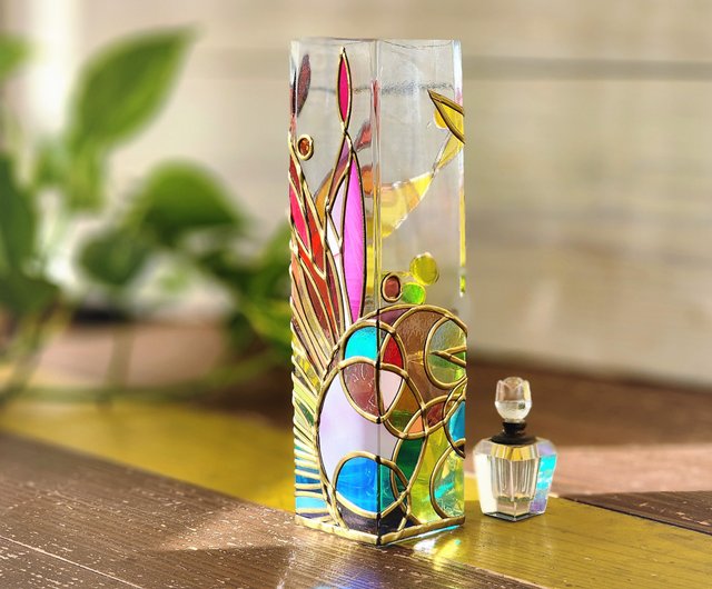 受注 あがいてぃーだ グラスアート一輪挿し - ショップ GlassArt RayColors 花瓶・植木鉢 - Pinkoi