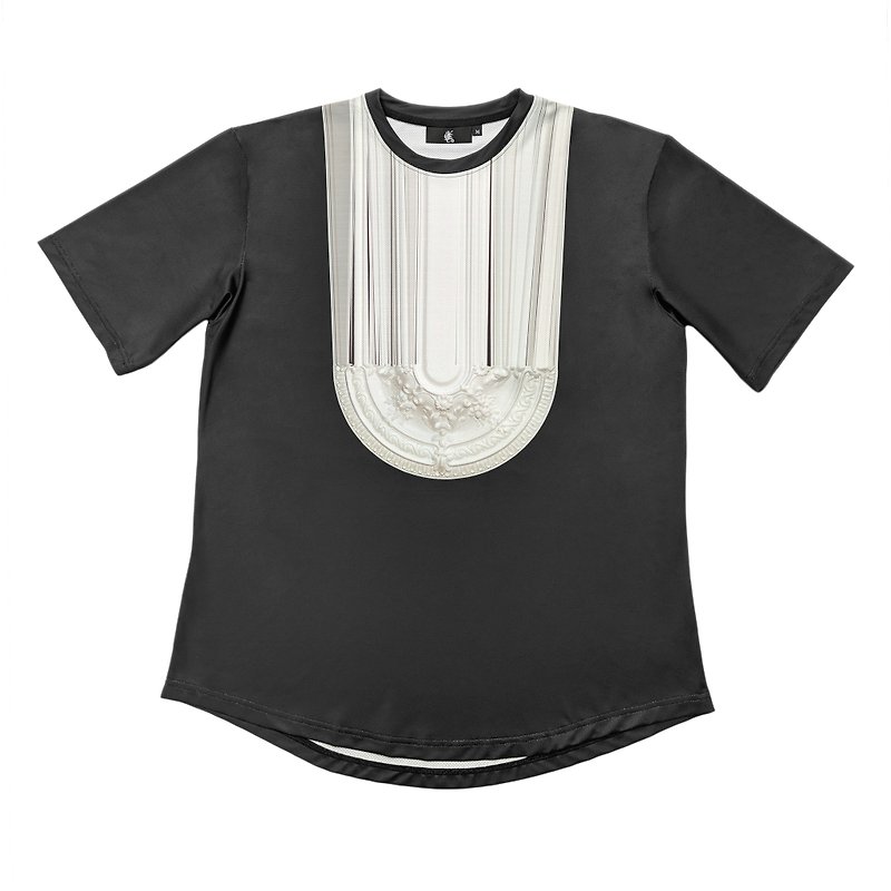 グリッチ機能性半袖Aバージョン - Tシャツ メンズ - ポリエステル ブラック