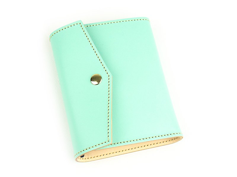 [Macaron]｜Rhodia N12 Passport Cover｜Notepad Notebook Traveller - ที่เก็บพาสปอร์ต - หนังแท้ สีเขียว