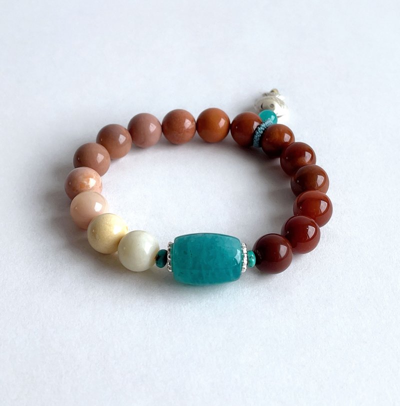 Gemstones are natural ores, Burmese yellow, amazonite, bracelets - Bracelets - Gemstone Orange