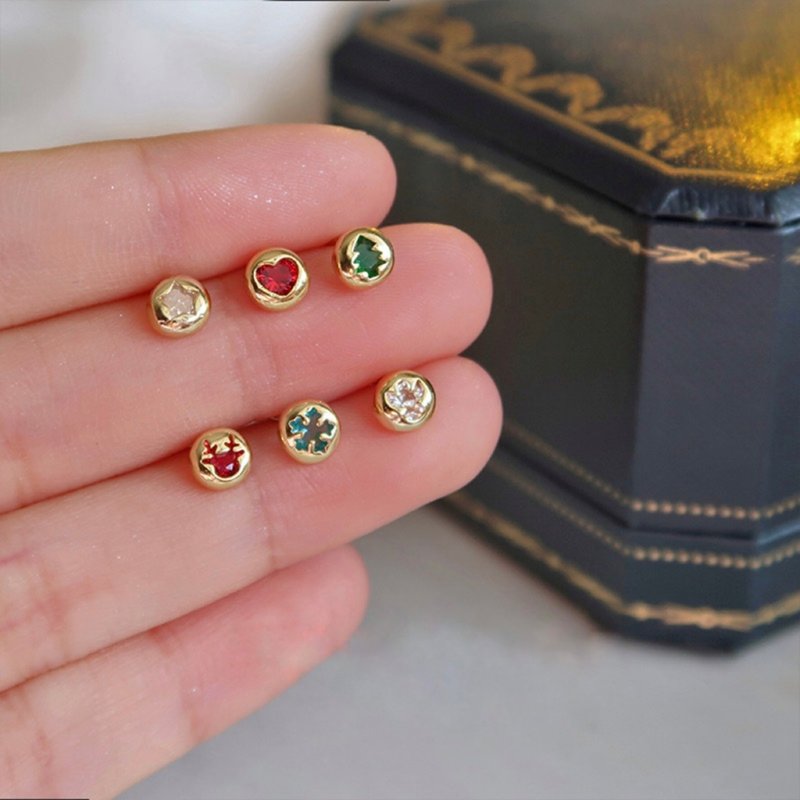 925純銀耳環 麋鹿 雪花 聖誕樹 天使 星星 愛心 聖誕禮物 耶誕節 - 項鍊 - 純銀 銀色