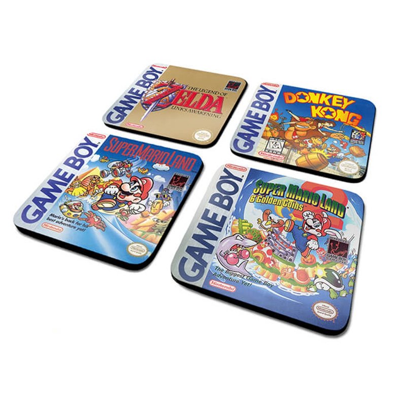 【任天堂】GAMEBOY 經典遊戲進口杯墊組 - 杯墊 - 軟木/水松木 多色