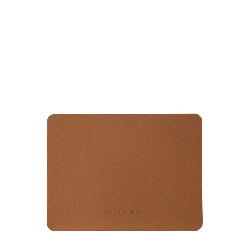 OF SOUND MIND Mouse Pad_Tan / Camel - Mouse Pads - Genuine Leather Brown