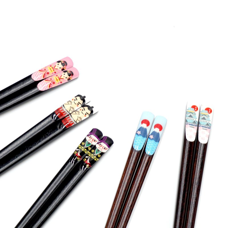 padou Japanese Souvenir Chopsticks 23cm Gift Present Cutlery Natural Japan - Chopsticks - Wood Black