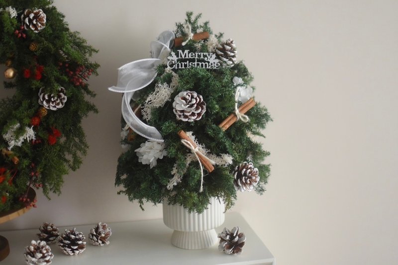 /永生雪松聖誕樹M款-A款/聖誕節 送禮 永生花 佈置 - 乾燥花/永生花 - 植物．花 多色