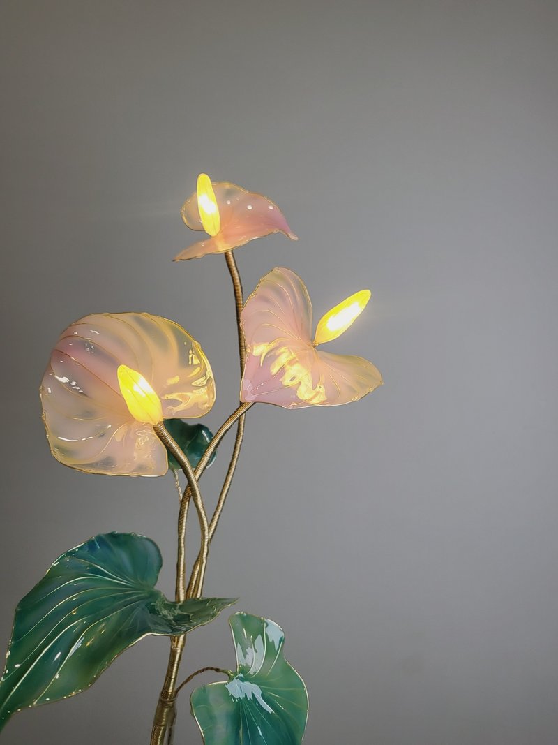 粉紅掌•沾浸藝術花燈【閒逛花間系列】。小夜燈。生日禮物 - 燈具/燈飾 - 樹脂 