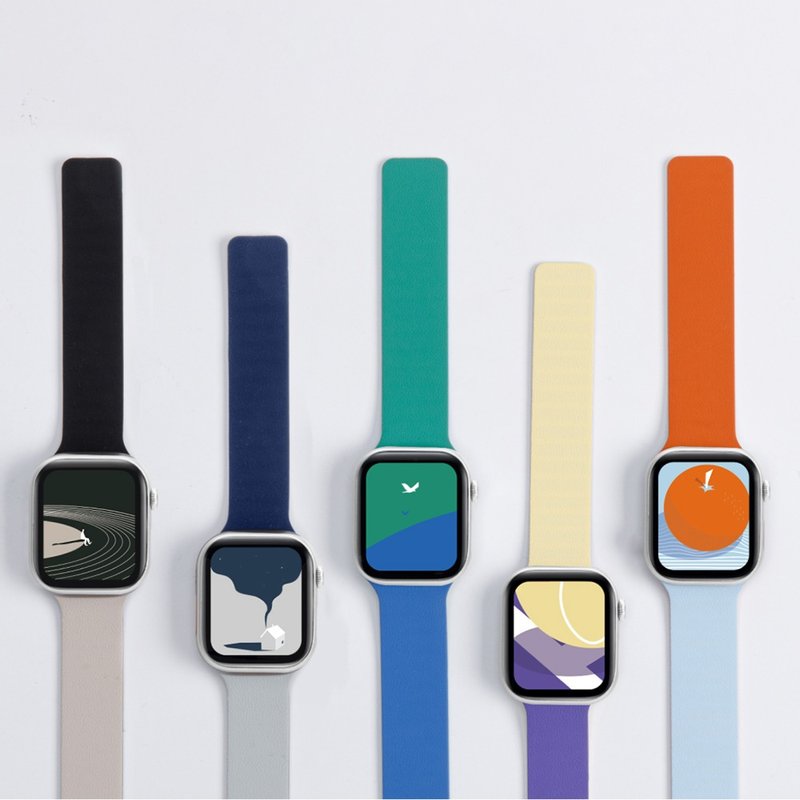 MOFT | Apple Watch 42/46mm 磁吸防水矽膠錶帶 繽紛配色 一秒吸 - 科技小物 - 其他材質 藍色