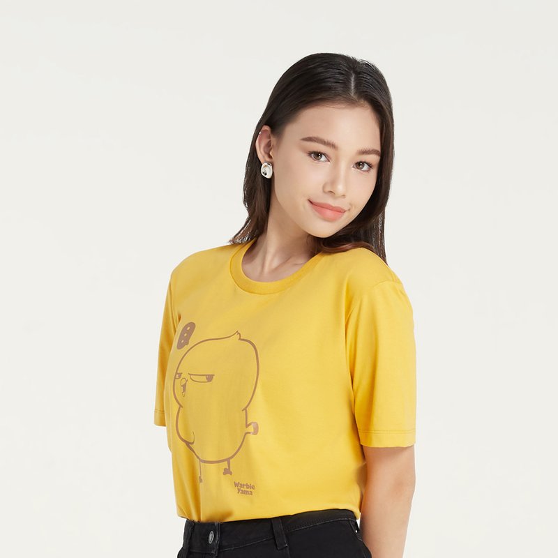 Warbie T-shirt  (Mustard) - เสื้อฮู้ด - ผ้าฝ้าย/ผ้าลินิน สีเหลือง