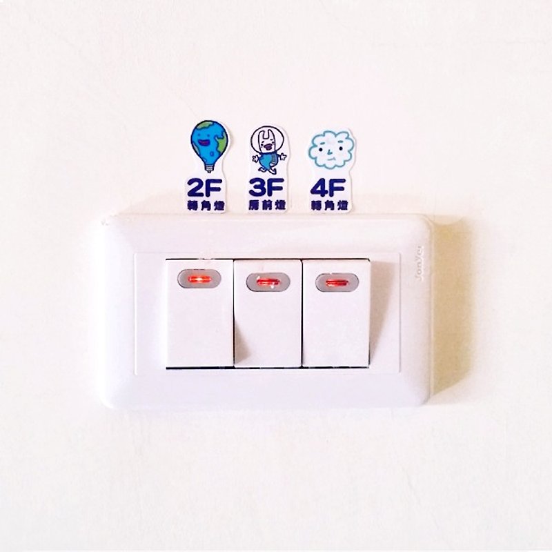 1212 fun design funny stickers everywhere-switch identification stickers custom-made products - Stickers - Waterproof Material Multicolor