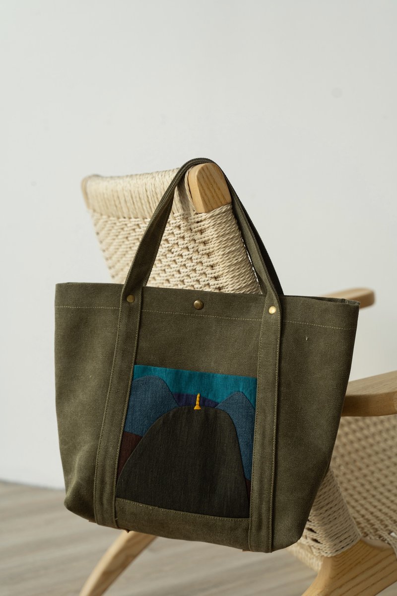手工刺繡托特包 - 手提包/手提袋 - 棉．麻 
