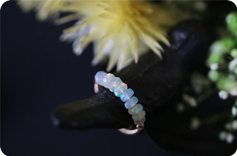 Gemstone Ring of Opal October Birthstone - แหวนทั่วไป - เครื่องเพชรพลอย 