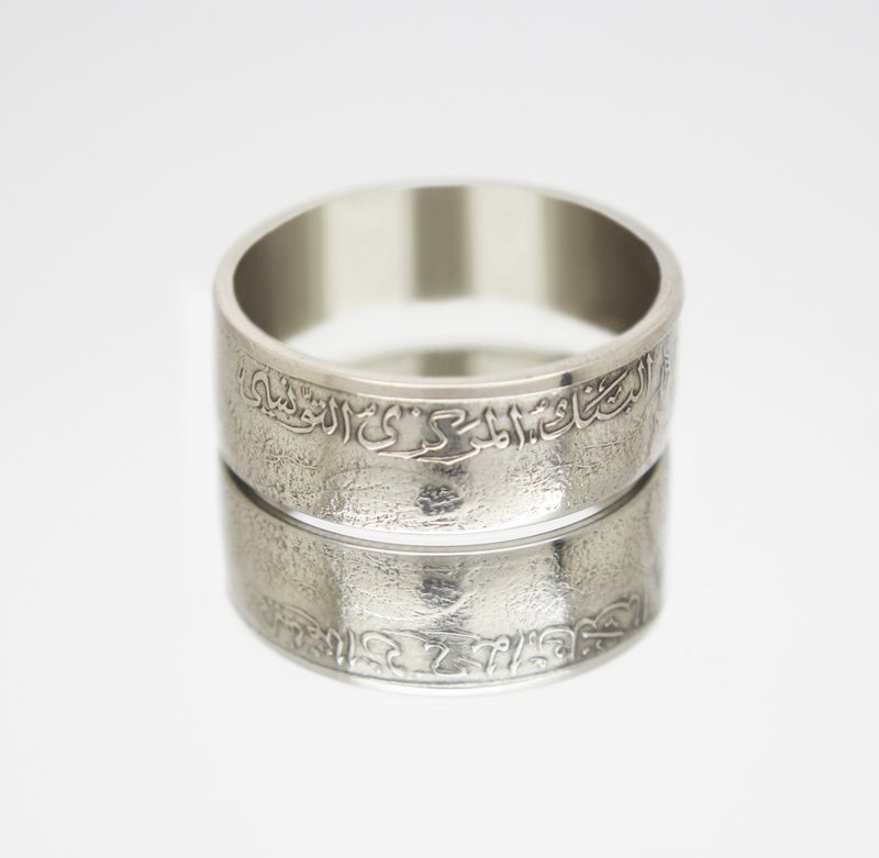 Tunisia Coin ring 1 dinar 1976-1983 coin rings for men coin rings for women - 戒指 - 其他金屬 
