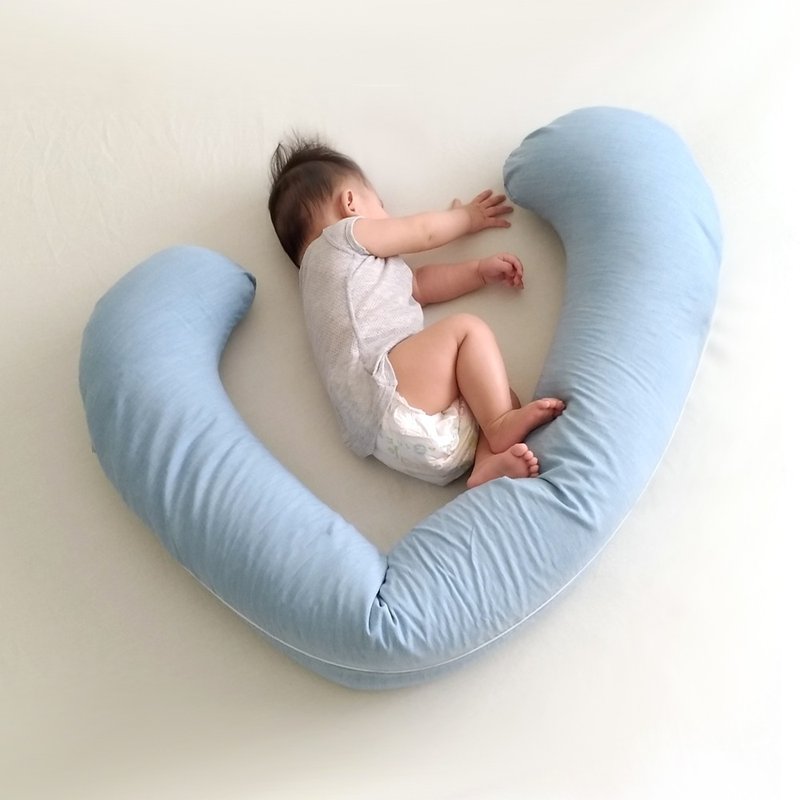 Mama Wu pregnancy & nursing (multi-functional) pillow - หมอน - ผ้าฝ้าย/ผ้าลินิน สีน้ำเงิน