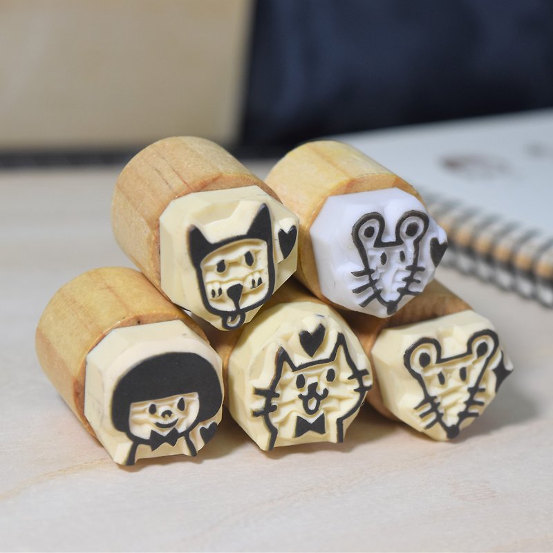 Customized goods - 4*7 business card chapter / 4*4 small stamp - Stamps & Stamp Pads - Rubber Brown