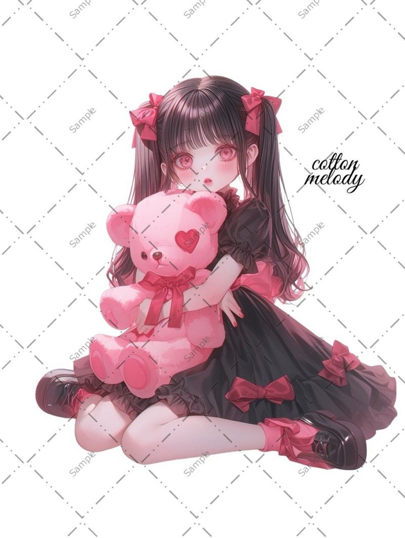 original sticker no.1269 人物ステッカー オリジナルステッカー 人物ステッカー 女の子ステッカー オリジナル人物ステッカー - 貼紙 - 紙 
