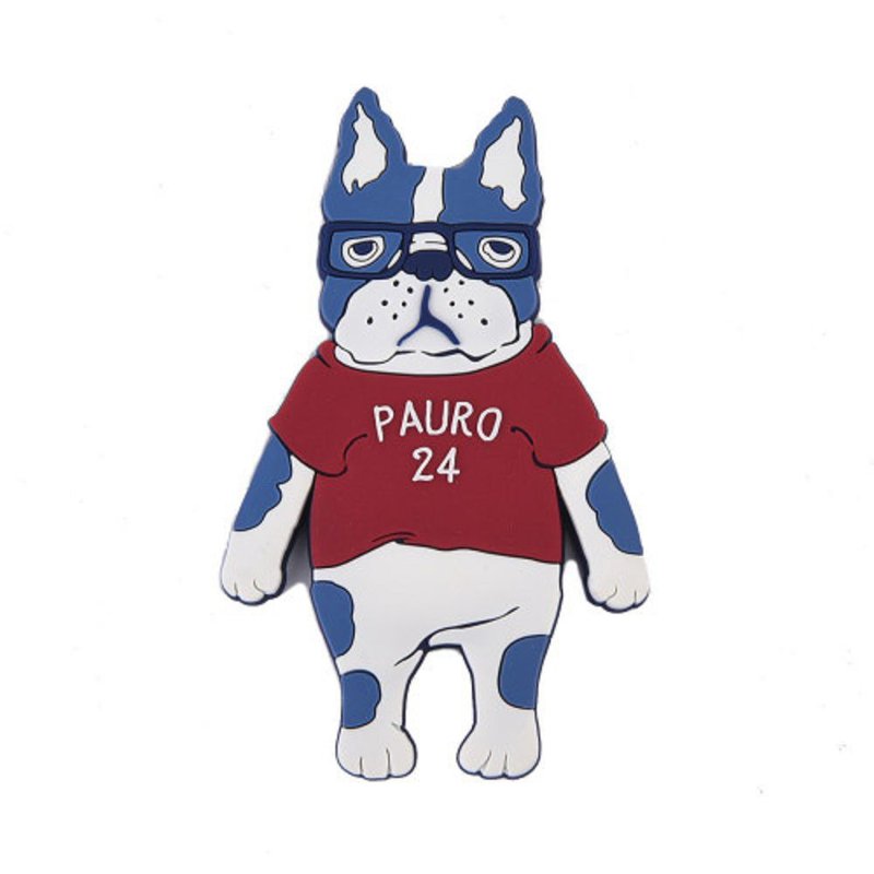 Kusuguru Japan Japan glasses cat magnet hook three-dimensional shape bendable design bulldog model - ตะขอที่แขวน - โลหะ สีน้ำเงิน