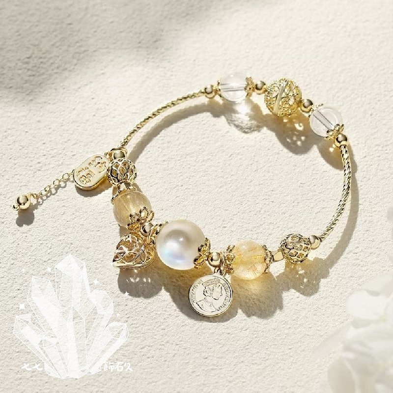 Aixin gold crystal bracelet - สร้อยข้อมือ - เครื่องเพชรพลอย สีทอง