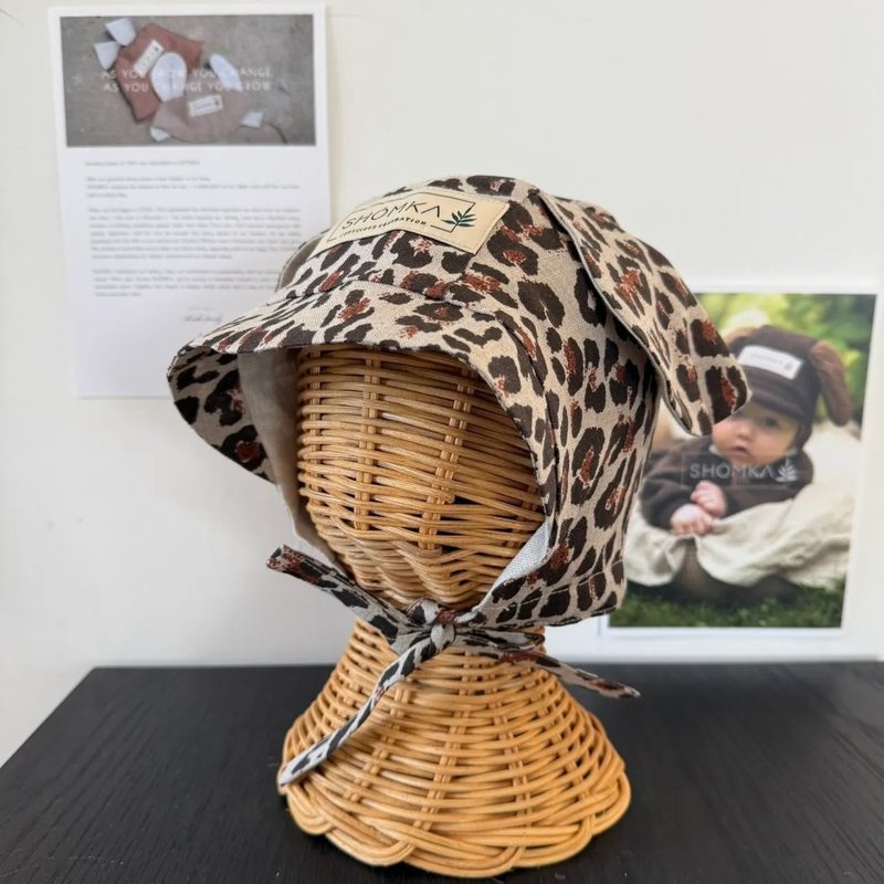 SHÓMKA 獵豹軟帽 LEOPARD BONNET 49cm - 男/女童裝 - 亞麻 多色