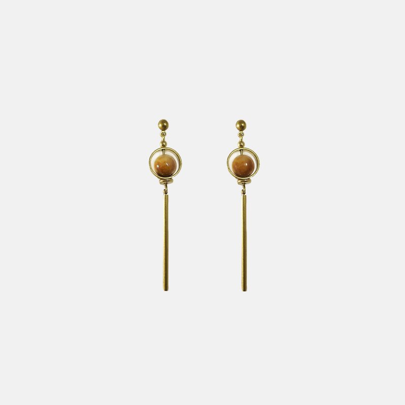 Rain Fall Earrings - ต่างหู - เครื่องเพชรพลอย สีทอง
