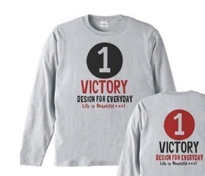 Circle numbering long-sleeved T-shirt [order product] - Unisex Hoodies & T-Shirts - Cotton & Hemp Gray