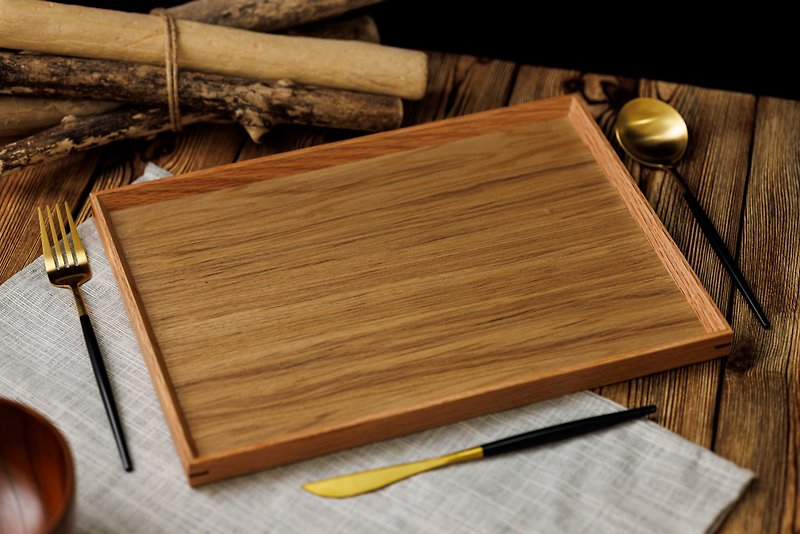Islandoffer Japanese Oak Wooden Tray 34*25 - ถาดเสิร์ฟ - ไม้ สีทอง