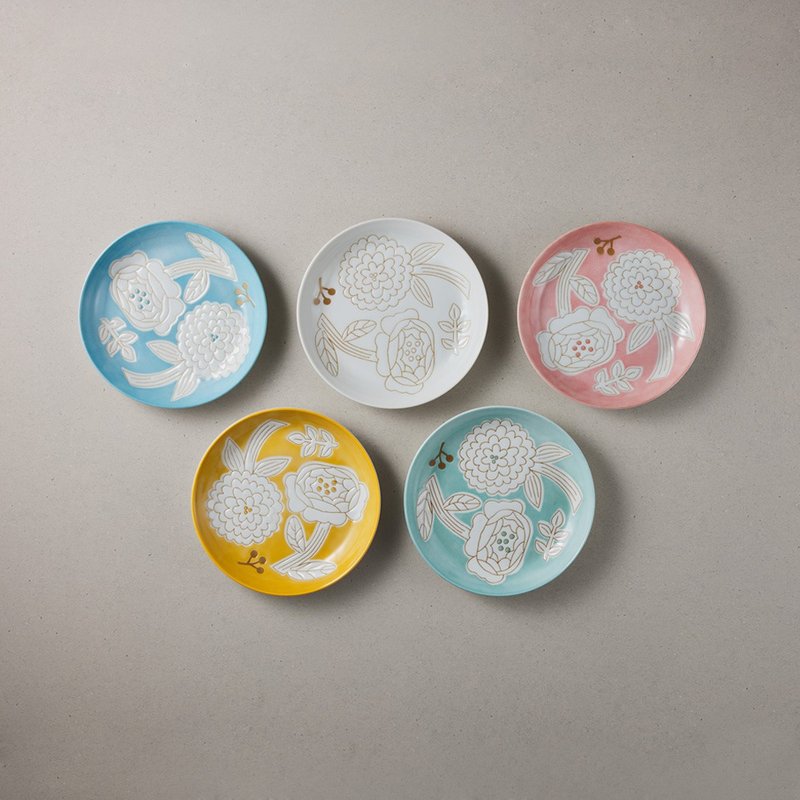 Mino-yaki-Pink Dyed Flower Small Plate-Optional Set of 3 (15.3cm) - Plates & Trays - Porcelain Multicolor