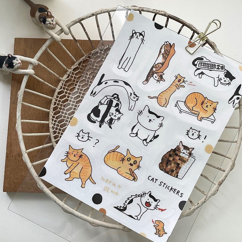 Cat Daily- Transparent Waterproof Cutting Sticker - Stickers - Paper White