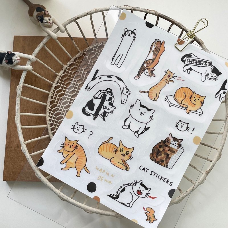 Cat Daily- Transparent Waterproof Cutting Sticker - สติกเกอร์ - กระดาษ ขาว