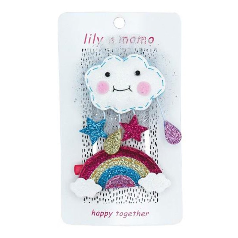 美國 Lily & Momo 手工髮飾 ─ 彩虹雲寶 | 兩件組 | 甜美公主風 - 嬰兒手鍊/飾品 - 聚酯纖維 多色